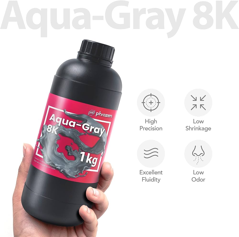 Phrozen 湖水8K模型樹脂-湖水灰 (1kg)和產品系列主要特性