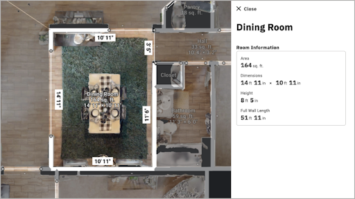 Matterport Property Intelligence有房間準確測量的功能